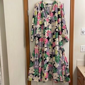 H&M bright floral print maxi, size xl.